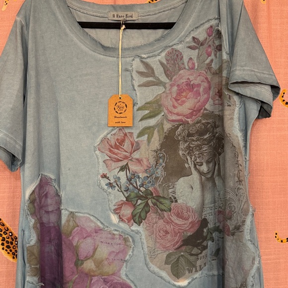 NWT A Rare Bird Butterfly Garden T Shirt Dress - Picture 6 of 13